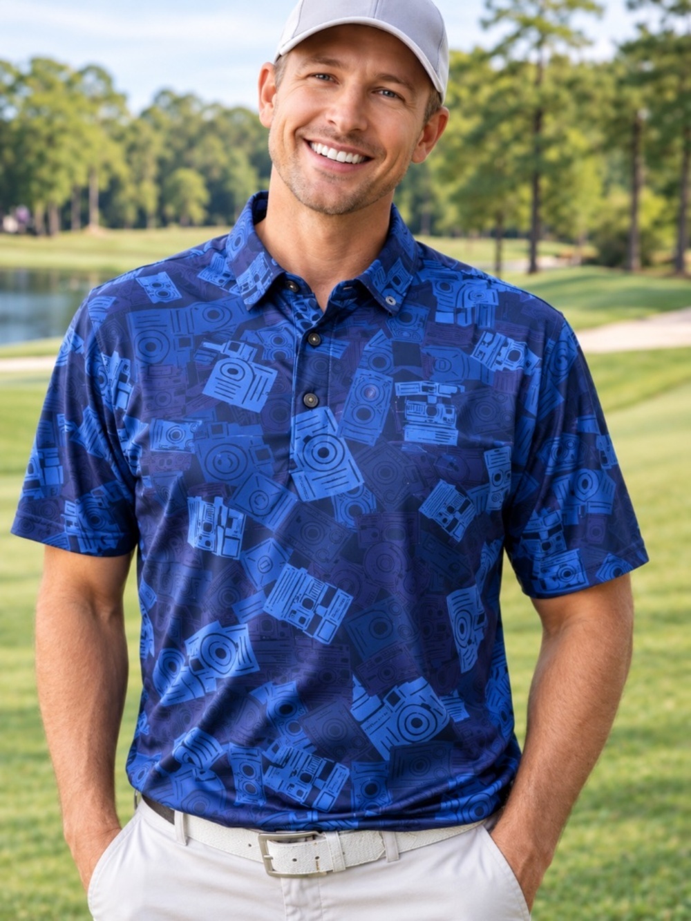 NWT William Murray Golf Candid Camera Polo Golf Preppy Country Club Resort  S